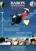 Baron Münchausens äventyr 1988 poster John Neville Sarah Polley Uma Thurman Eric Idle Terry Gilliam