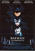 Batman Returns 1992 movie poster Michael Keaton Michelle Pfeiffer Danny de Vito Tim Burton Find more: Batman Find more: DC Comics From comics