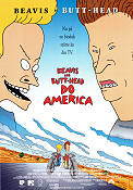 Beavis and Butt-Head do America 1996 poster Bruce Willis Mike Judge Filmbolag: MTV Animerat Motorcyklar Från TV