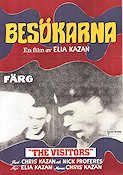 Besökarna 1972 poster Patrick McVey Patricia Joyce James Woods Elia Kazan