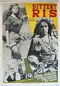 Riso Amaro 1949 movie poster Silvana Mangano Vittorio Gassman Giuseppe De Santis