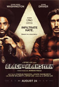 BlacKkKlansman 2018 movie poster John David Washington Adam Driver Laura Harrier Spike Lee