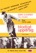 Blodigt uppdrag 1946 poster Gary Cooper Robert Alda Lilli Palmer Fritz Lang Film Noir