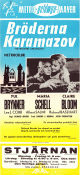 The Brothers Karamazov 1958 movie poster Yul Brynner Maria Schell Claire Bloom Richard Brooks