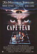 Cape Fear 1991 movie poster Robert De Niro Nick Nolte Jessica Lange Martin Scorsese