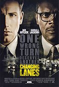 Changing Lanes 2002 movie poster Samuel L Jackson Ben Affleck Cars and racing