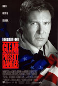 Clear and Present Danger 1994 movie poster Harrison Ford Willem Dafoe Anne Archer Phillip Noyce