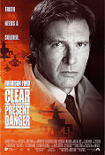 Clear and Present Danger 1994 movie poster Harrison Ford Willem Dafoe Anne Archer Phillip Noyce