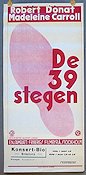 The 39 Steps 1935 movie poster Robert Donat Madeleine Carroll Lucie Mannheim Alfred Hitchcock