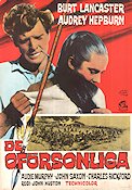 De oförsonliga 1960 poster Burt Lancaster Audrey Hepburn Audie Murphy John Huston