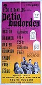 The Ten Commandments 1956 movie poster Charlton Heston Yul Brynner Anne Baxter Cecil B DeMille Religion