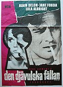 The Love Cage 1964 movie poster Alain Delon Jane Fonda Smoking