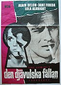 Les félins 1964 movie poster Alain Delon Jane Fonda Lola Albright René Clément Smoking