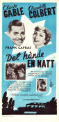 It Happened One Night 1934 movie poster Clark Gable Claudette Colbert Walter Connolly Frank Capra