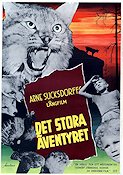 The Great Adventure 1953 movie poster Anders Nohrborg Kjell Sucksdorff Arne Sucksdorff Documentaries Cats