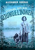 The Jungle Book 1942 movie poster Sabu Writer: Rudyard Kipling