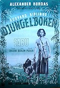 Djungelboken 1942 poster Sabu Text: Rudyard Kipling