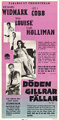 Döden gillrar fällan 1959 poster Richard Widmark Lee J Cobb Tina Louise Earl Holliman Norman Panama