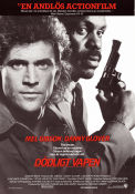 Dödligt vapen 1987 poster Mel Gibson Danny Glover Gary Busey Richard Donner Vapen Poliser