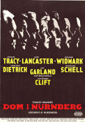 Judgment at Nuremberg 1961 movie poster Burt Lancaster Judy Garland Spencer Tracy Richard Widmark Marlene Dietrich Stanley Kramer Find more: Nazi