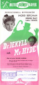 Dr Jekyll and Mr Hyde 1943 movie poster Spencer Tracy Ingrid Bergman Lana Turner Victor Fleming Writer: Robert Louis Stevenson