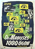 Die 1000 Augen des Dr Mabuse 1960 movie poster Dawn Addams Peter van Eyck Fritz Lang