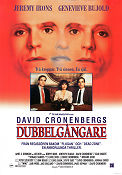 Dubbelgångare 1988 poster Jeremy Irons Genevieve Bujold David Cronenberg Filmen från: Canada