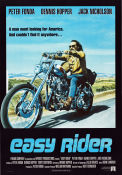 Easy Rider 1969 movie poster Peter Fonda Jack Nicholson Dennis Hopper Motorcycles Cult movies