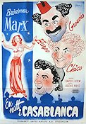 A Night in Casablanca 1946 movie poster The Marx Brothers Groucho Marx Harpo Marx Chico Marx Archie Mayo