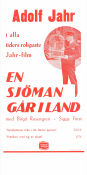 En sjöman går iland 1937 movie poster Adolf Jahr Manne Grünberger Carl Barcklind Ragnar Arvedson