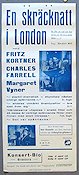 En skräcknatt i London 1938 movie poster Fritz Kortner