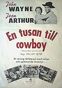 The Cowboy and the Girl 1943 movie poster John Wayne Jean Arthur