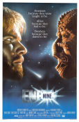 Enemy Mine 1985 movie poster Dennis Quaid Louis Gossett Jr Brion James Wolfgang Petersen Spaceships