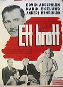 Ett brott 1940 movie poster Edvin Adolphson Karin Ekelund