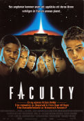 The Faculty 1998 movie poster Jordana Brewster Josh Hartnett Elijah Wood Salma Hayek Robert Rodriguez School