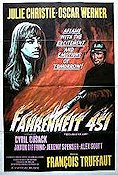 Fahrenheit 451 1966 movie poster Julie Christie Francois Truffaut Writer: Ray Bradbury