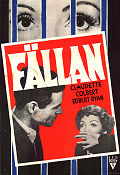 Fällan 1950 poster Claudette Colbert Robert Ryan Mel Ferrer Film Noir