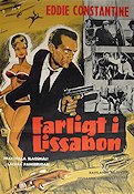 Farligt i Lissabon 1961 movie poster Eddie Constantine