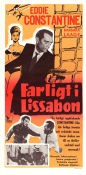 Farligt i Lissabon 1961 poster Eddie Constantine Barbara Laage Stefan Schnabel Pierre Montazel