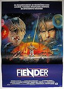 Enemy Mine 1985 movie poster Dennis Quaid Louis Gossett Jr Brion James Wolfgang Petersen Spaceships