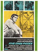 Five Easy Pieces 1970 movie poster Jack Nicholson Susan Anspach Karen Black Bob Rafelson