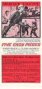 Five Easy Pieces 1970 movie poster Jack Nicholson Susan Anspach Karen Black Bob Rafelson