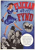 Flickan är ett fynd 1940 movie poster Sigurd Wallén Georg Rydeberg Irma Christenson John Botvid Ernst Eklund