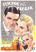 Flickor på fabrik 1935 movie poster Birgit Rosengren Karin Ekelund Carl Barcklind Fritiof Billquist Sölve Cederstrand Eric Rohman art