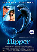 Flipper 1996 movie poster Elijah Wood Paul Hogan Jonathan Banks Alan Shapiro Fish and shark From TV