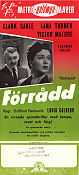 Betrayed 1954 movie poster Clark Gable Lana Turner Victor Mature Gottfried Reinhardt