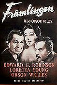 The Stranger 1946 movie poster Edward G Robinson Loretta Young Orson Welles