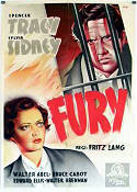 Fury 1936 movie poster Sylvia Sidney Spencer Tracy Walter Abel Fritz Lang