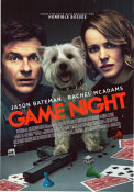 Game Night 2018 movie poster Jason Bateman Rachel McAdams Kyle Chandler John Francis Daley Dogs Guns weapons