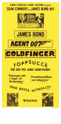 Goldfinger 1964 movie poster Sean Connery Honor Blackman Gert Fröbe Guy Hamilton